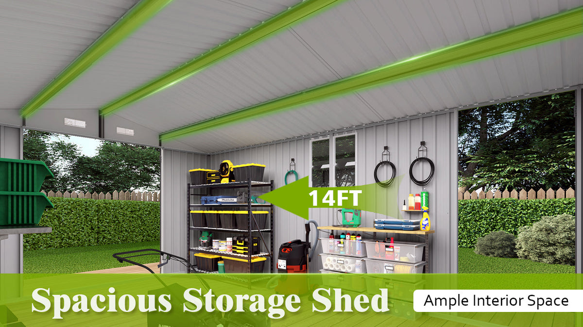 10x14 FT Outdoor Metal Storage Shed
