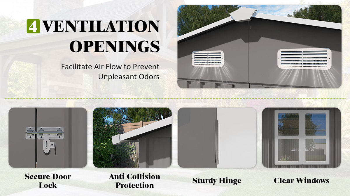 10x14 FT Outdoor Metal Storage Shed
