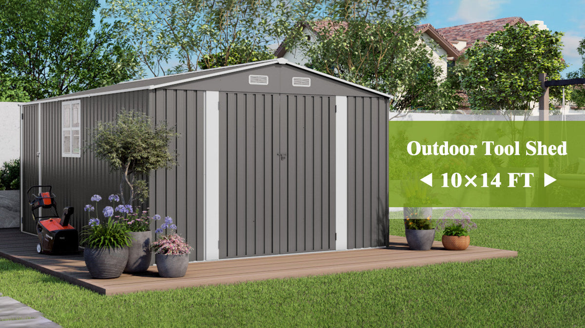 10x14 FT Outdoor Metal Storage Shed