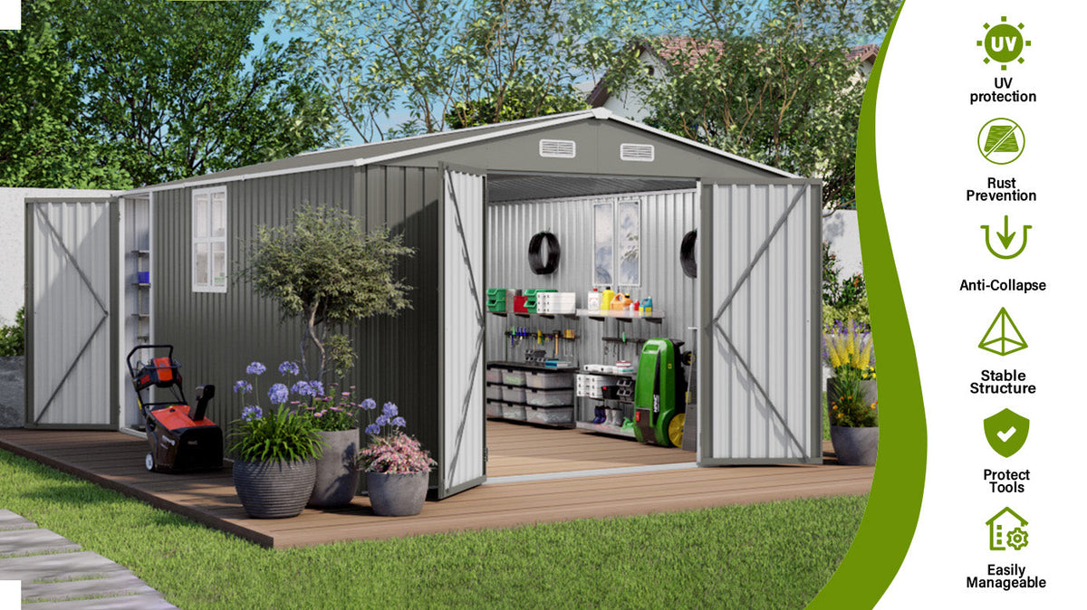10x14 FT Outdoor Metal Storage Shed