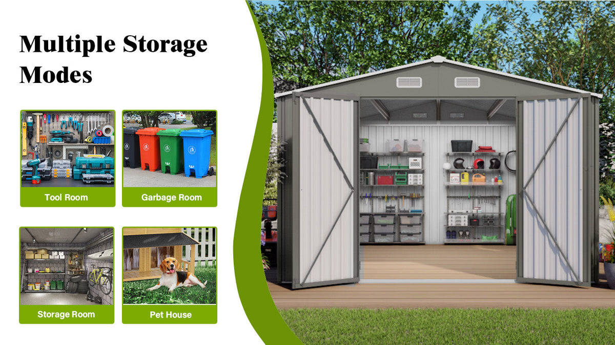 10x14 FT Outdoor Metal Storage Shed