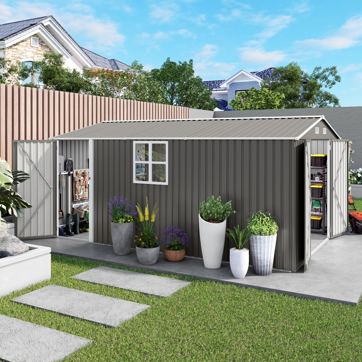 10x14 FT Outdoor Metal Storage Shed